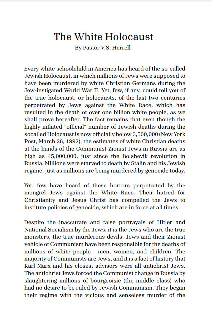 The White Holocaust by V. S. Herrell