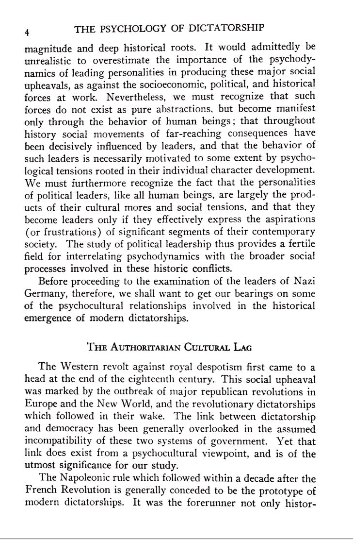The Psychology of Dictatorship by G. M. Gilbert