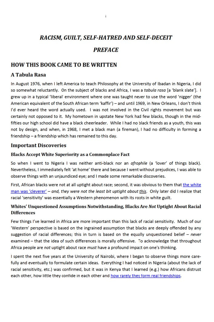 Racism, Guilt, Self-Hatred, and Self-Deceit by Gedaliah Braun