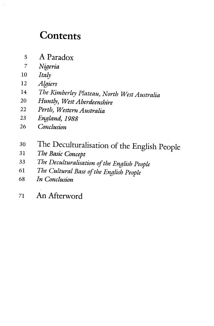 The Deculturisation of the English People by John Lovejoy