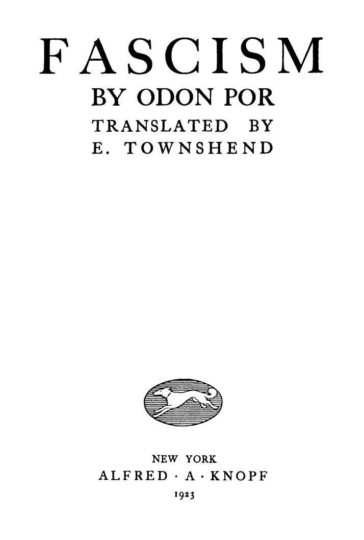 Fascism (1923) by Odon Por