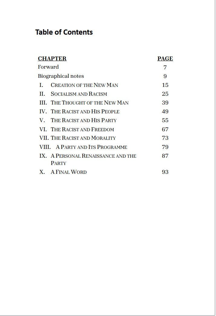 Contribution to a Racist Ethic by Rene Binet