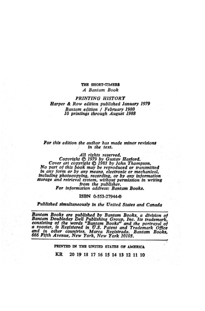 The Short-Timers by Gustav Hasford