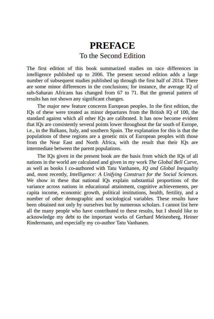 Race Differences in Intelligence by Richard Lynn