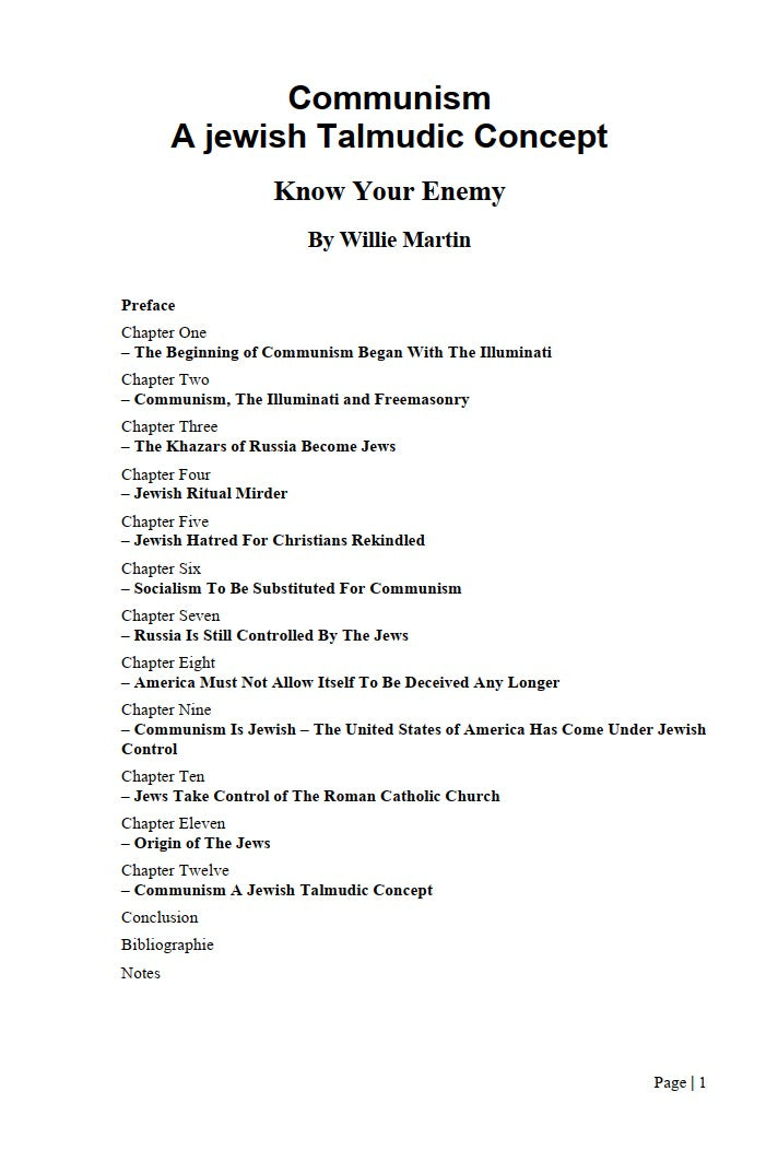 Communism - A Jewish Talmudic Concept by Willie Martin