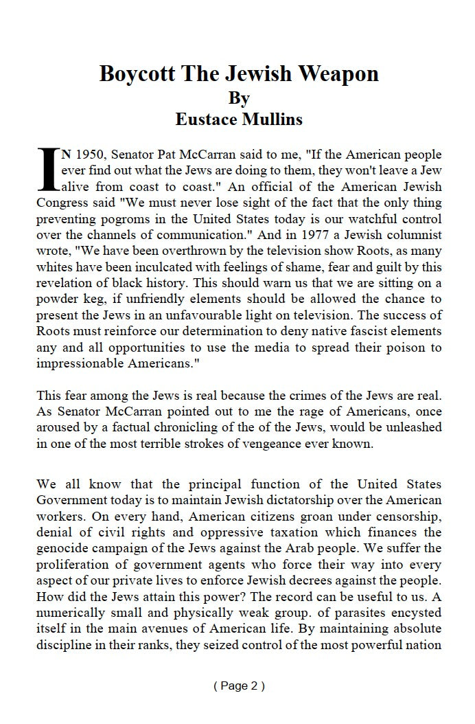 Boycott the Jewish Weapon by Eustace Mullins