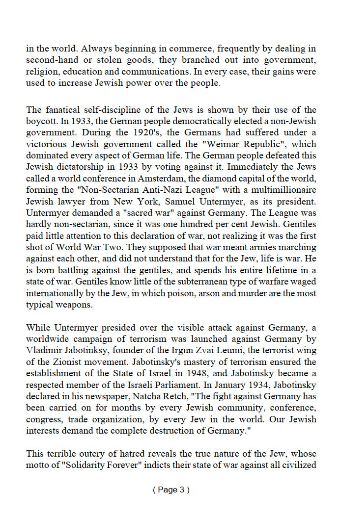 Boycott the Jewish Weapon by Eustace Mullins