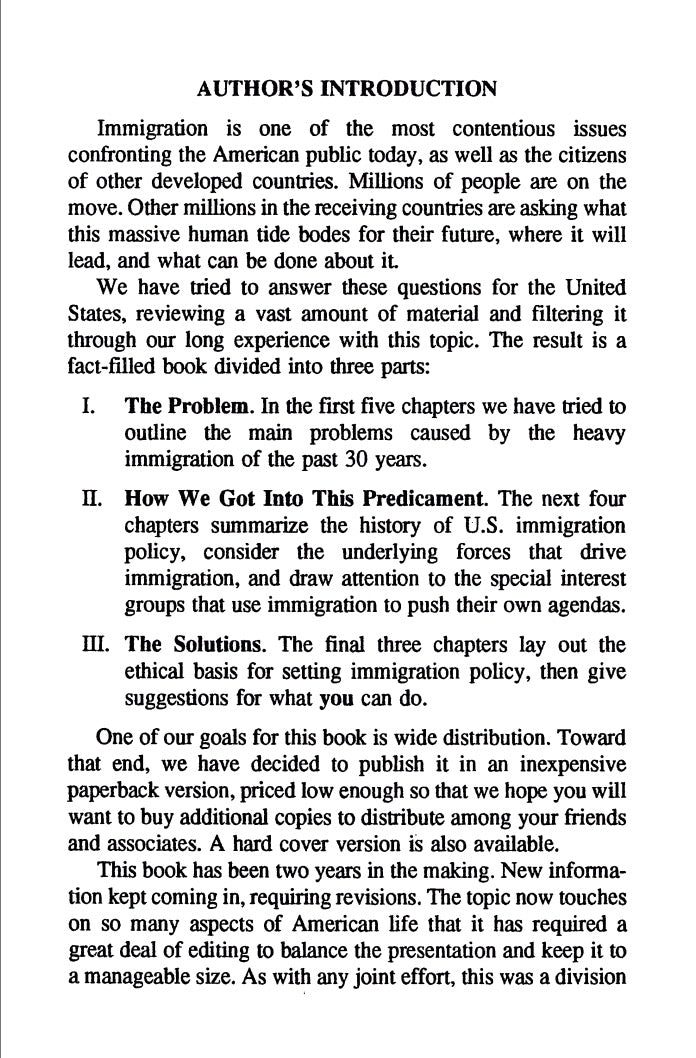 The Immigration Invasion by Wayne Lutton & John Tanton