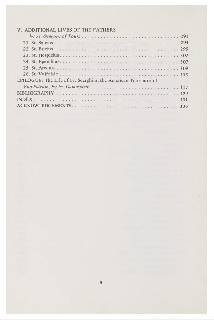 Vita Patrum by  St. Gregory of Tours (Author), Seraphim Rose (Editor)