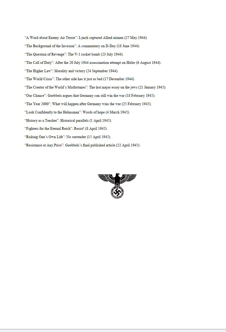Joseph Goebbels: Articles and Speeches, 1927-1945