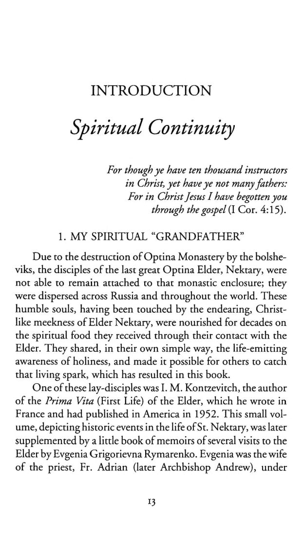 Elder Nektary of Optina by I. M. Kontzevitch