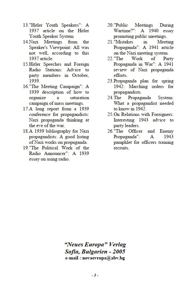 Handbook of the NS Propagandist