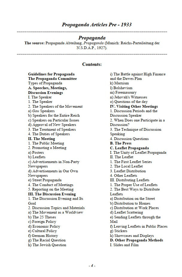 Handbook of the NS Propagandist