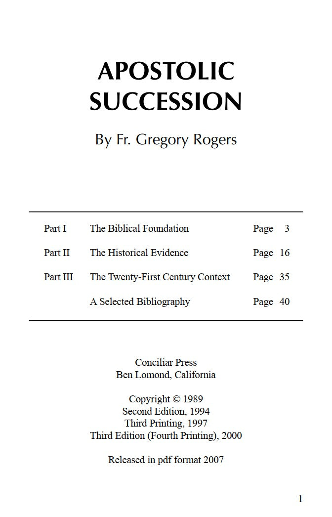 Apostolic Succession by Gregory Rogers
