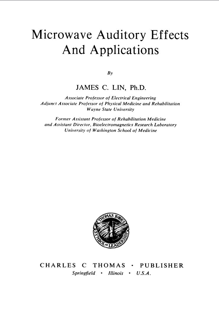 Microwave Auditory Effects and Applications by James Lin (1978)