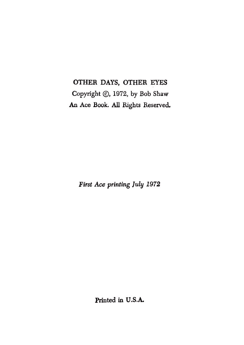 Other Days, Other Eyes by Bob Shaw