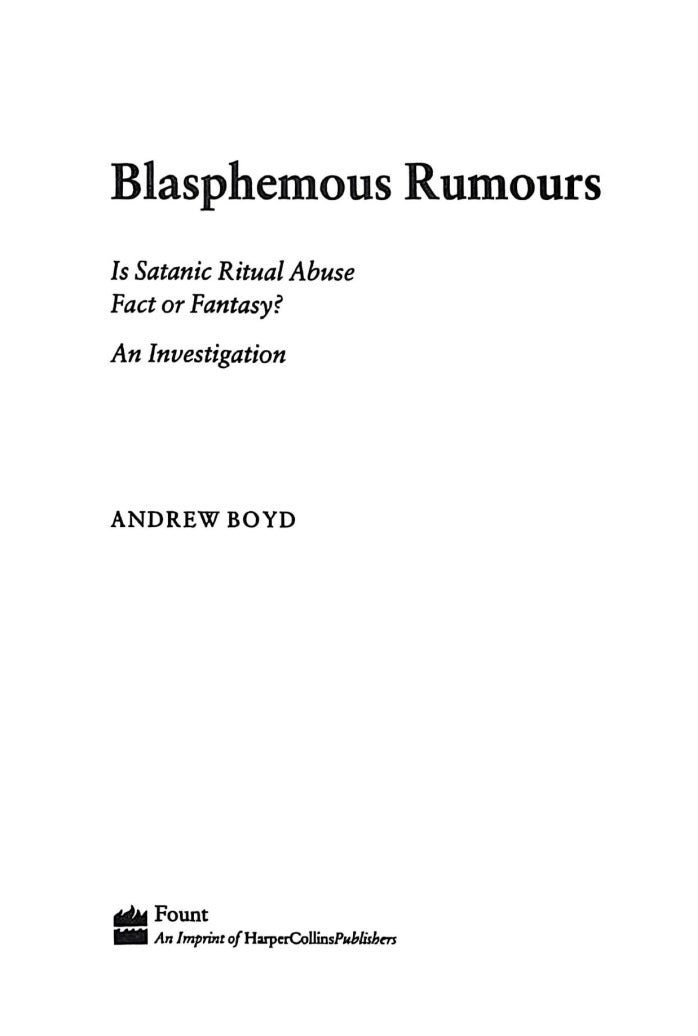 Blasphemous Rumours by Andrew Boyd
