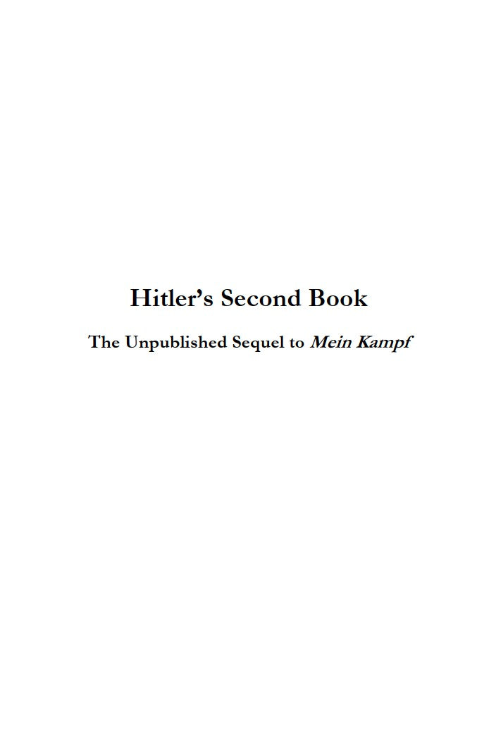 Hitler's Second Book by Adolf Hitler