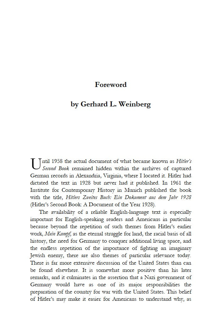 Hitler's Second Book by Adolf Hitler