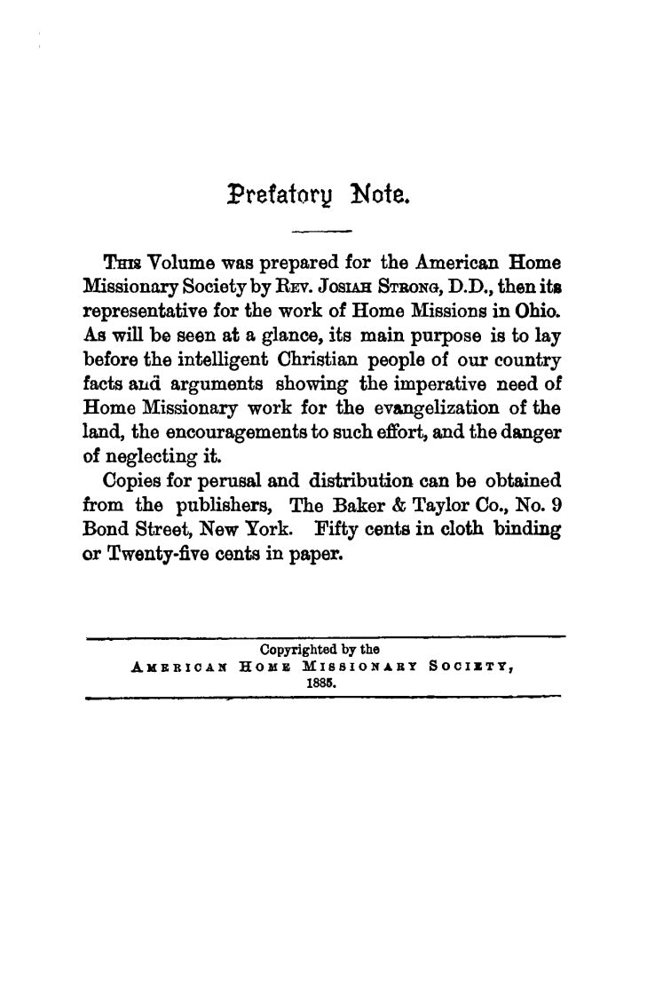 Our Country by Rev. Josiah Strong
