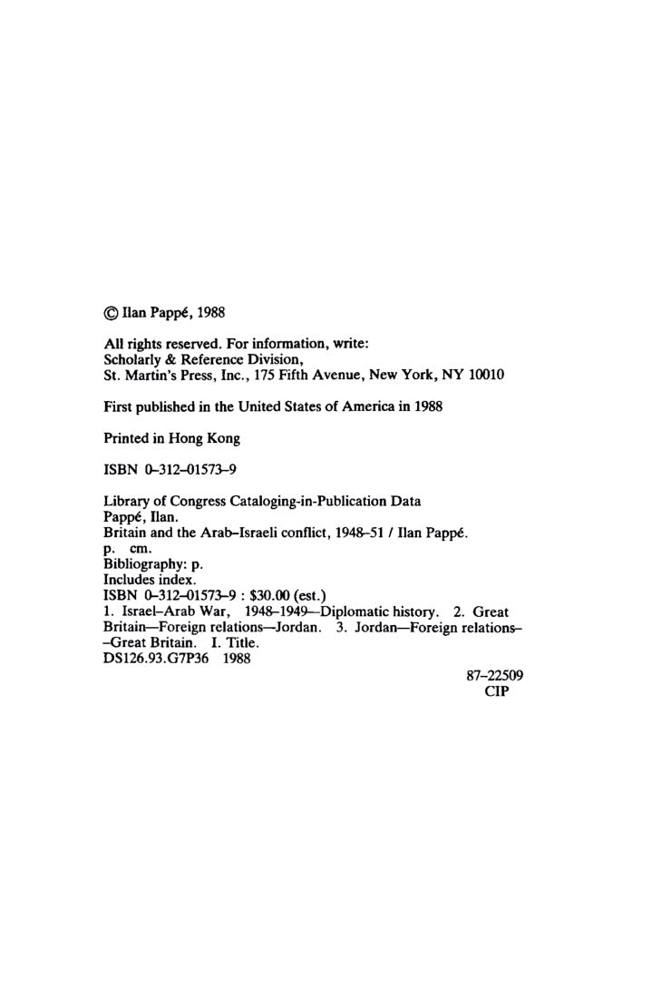 Britain and the Arab Israeli conflict, 1948–51 by Ilan Pappe