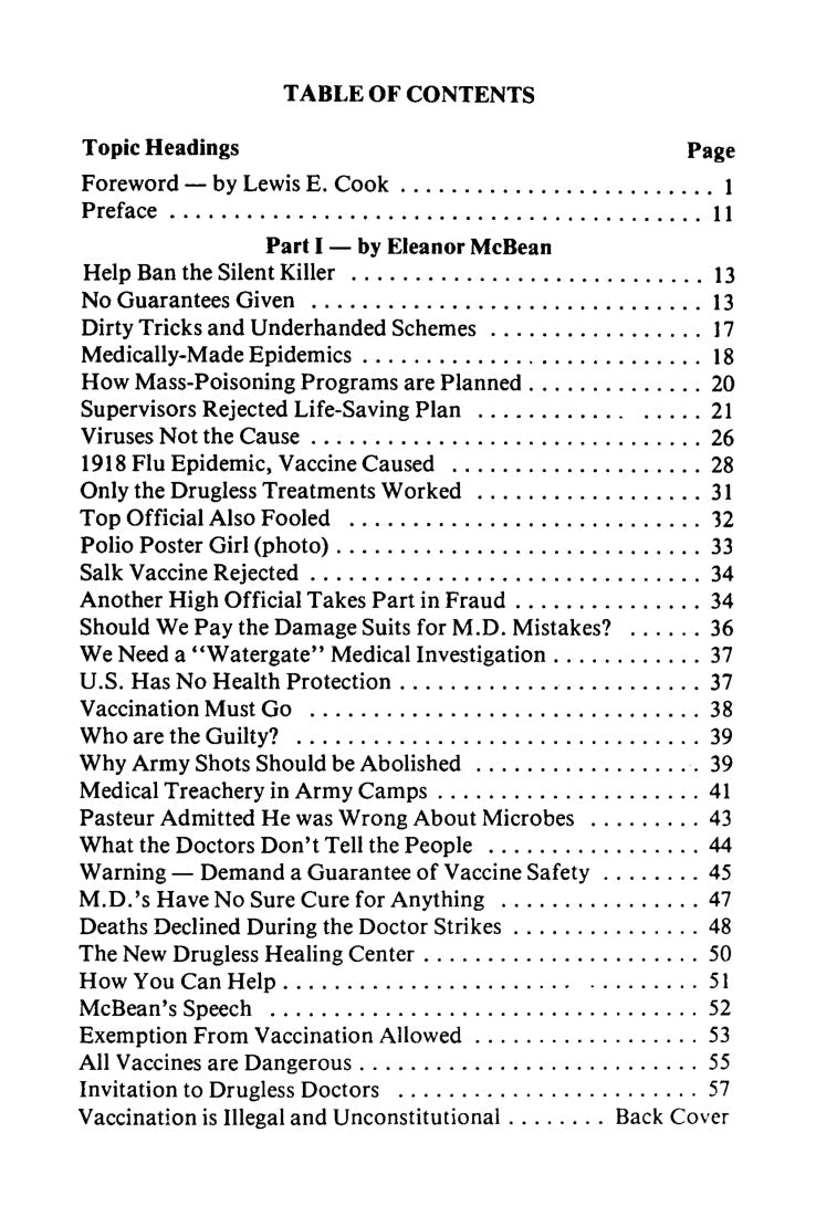 Vaccination the Silent Killer by Ida Honorof & Eleanor McBean