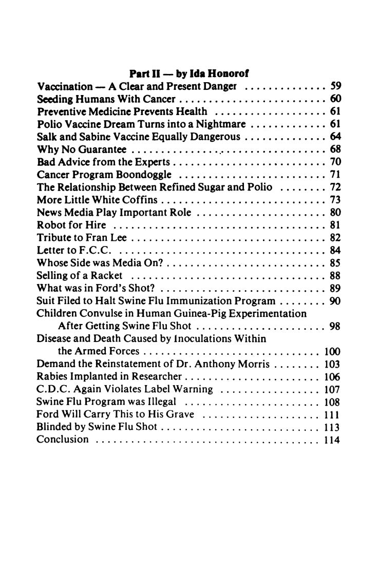 Vaccination the Silent Killer by Ida Honorof & Eleanor McBean