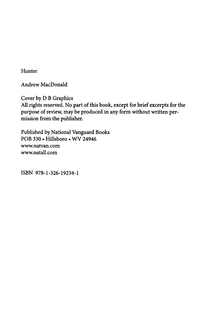Hunter (2nd edition) by Andrew Macdonald [William Luther Pierce]