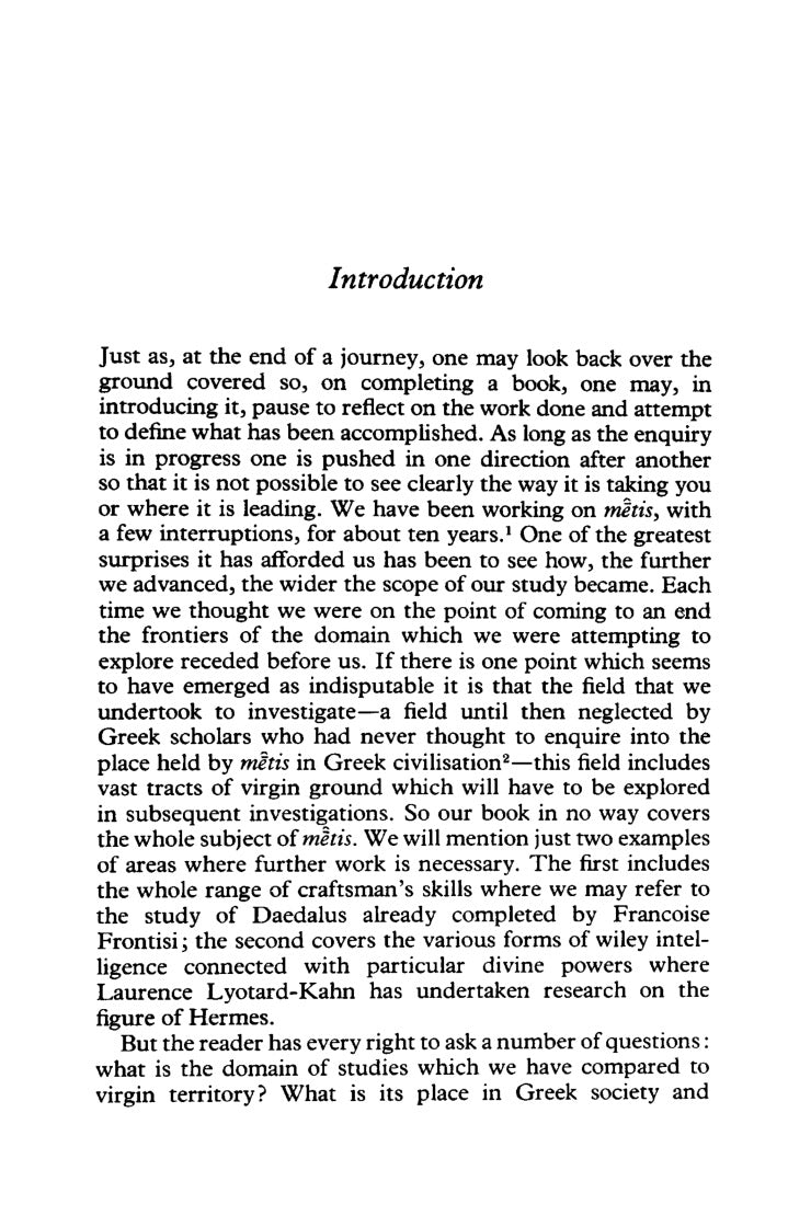 Cunning Intelligence in Greek Culture and Society by Marcel Detienne & Jean-Pierre Vernant