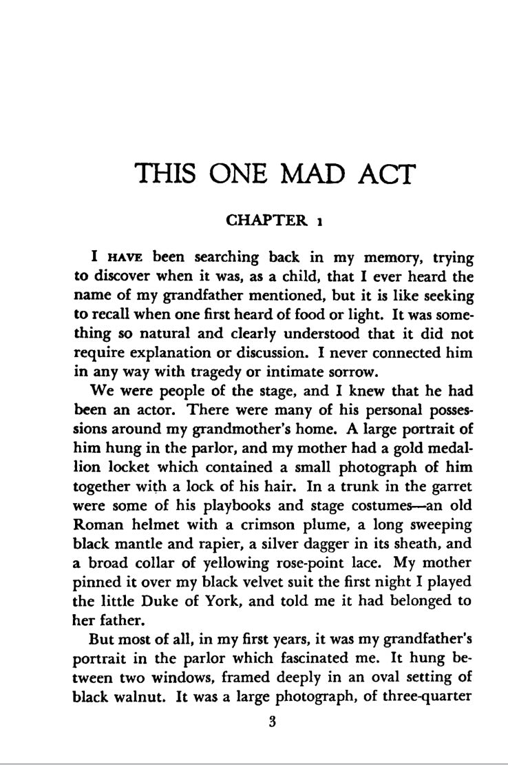 This One Mad Act: the Unknown Story of John Wilkes Booth and His Family by Izola Forrester