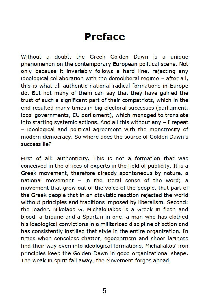 Golden Dawn For a Great Greece in a Free Europe by Nikolaos Michaloliakos