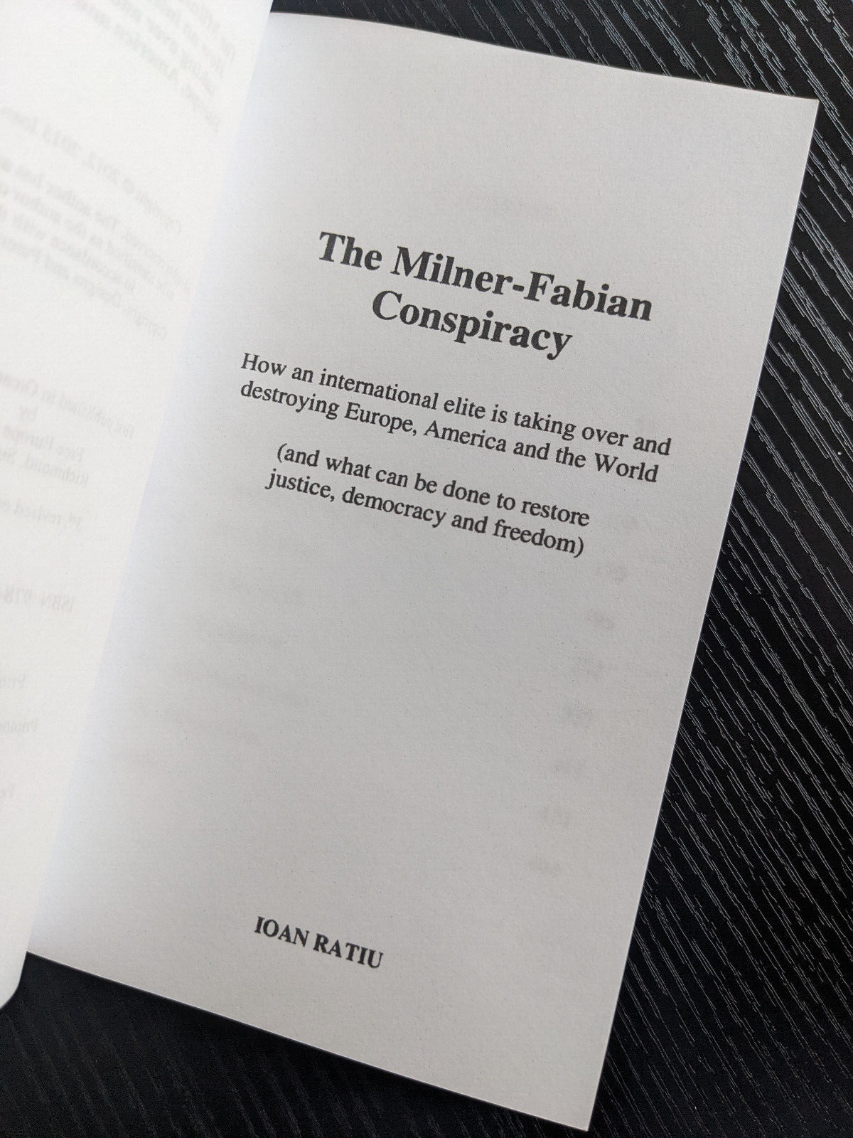 The Milner-Fabian Conspiracy by Ioan Ratiu